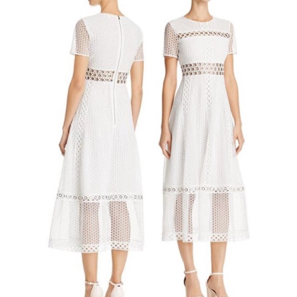 Maje White Rome Eyelet Lace Dress - Picture 1 of 4
